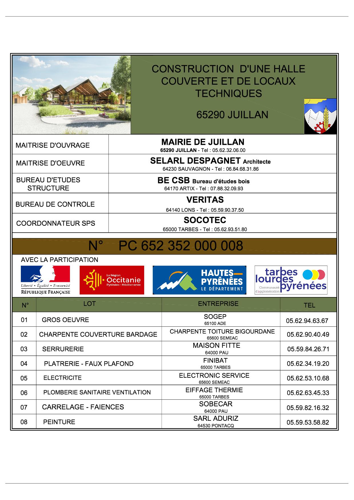 Halle Couverte JUILLAN_CHANTIER_PANNEAU DE CHANTIER (002)