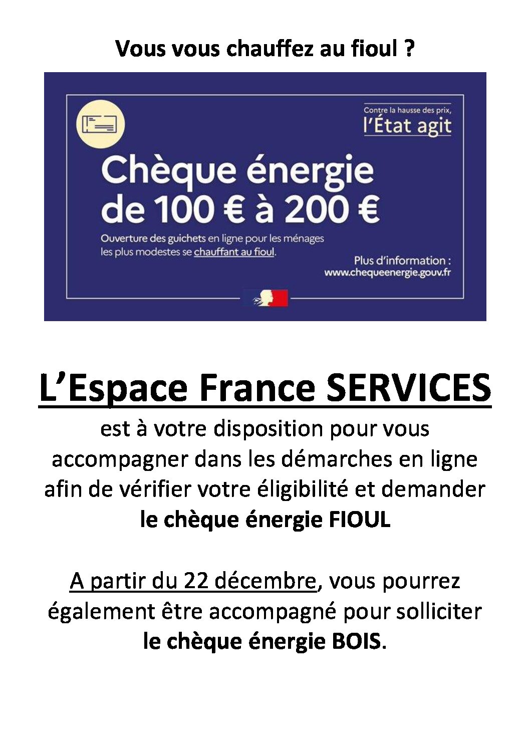 Juillan - Ville des Hautes-Pyrénées - Chèque énergie