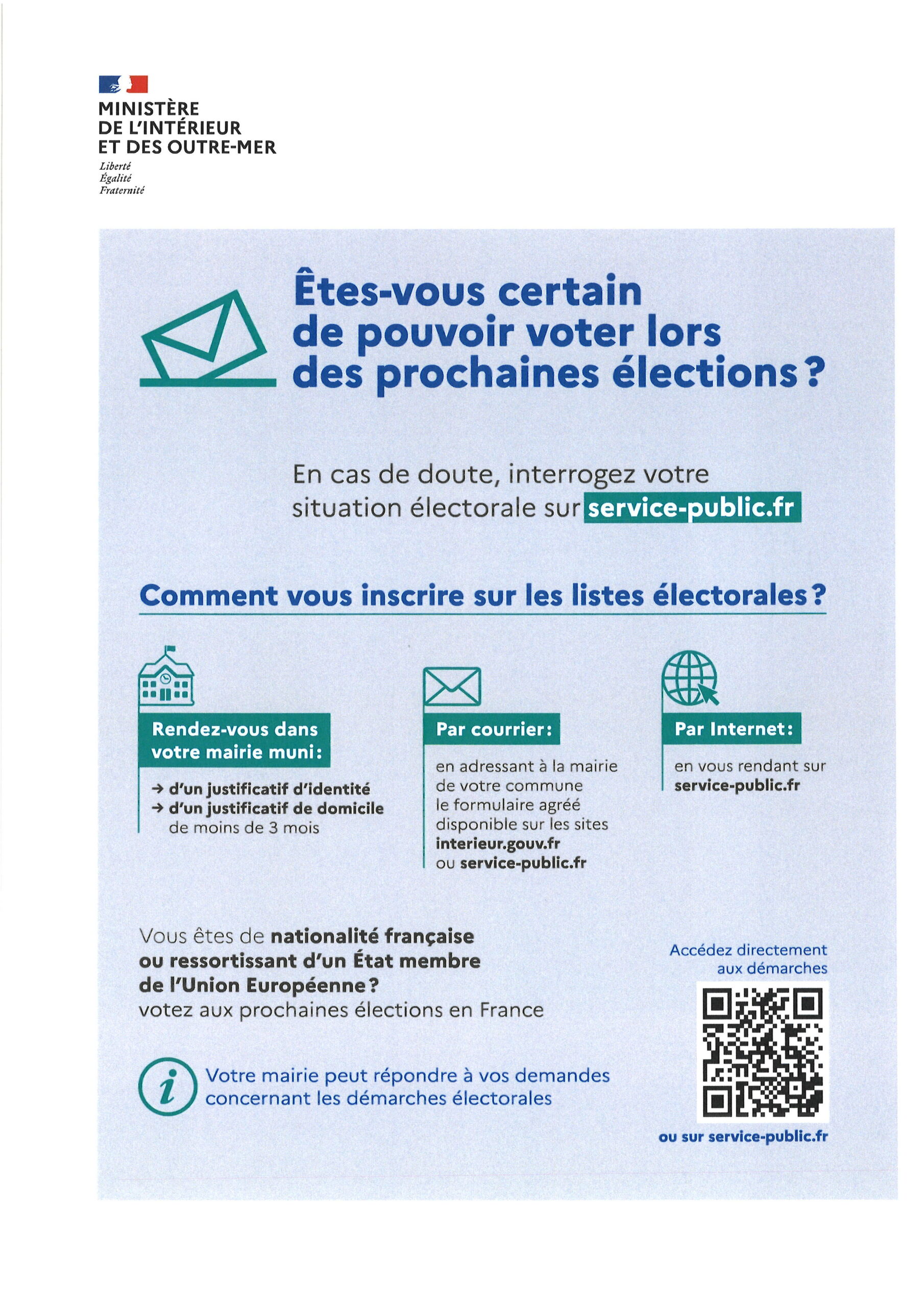Juillan - Ville des Hautes-Pyrénées - inscriptions sur les listes électorales