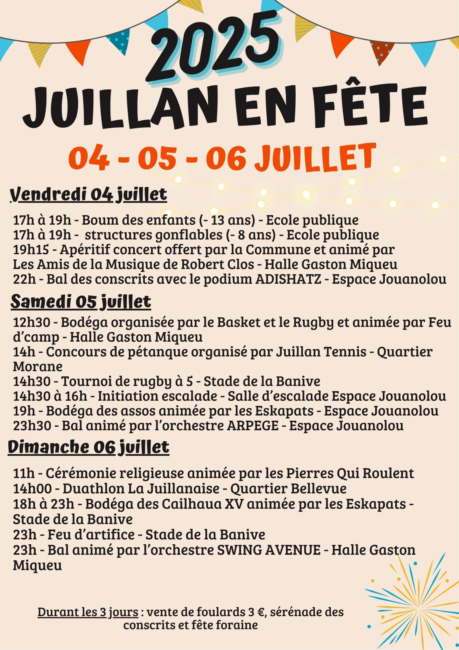Juillan - Ville des Hautes-Pyrénées - Fête locale – 04, 05 et 06 juillet 2025