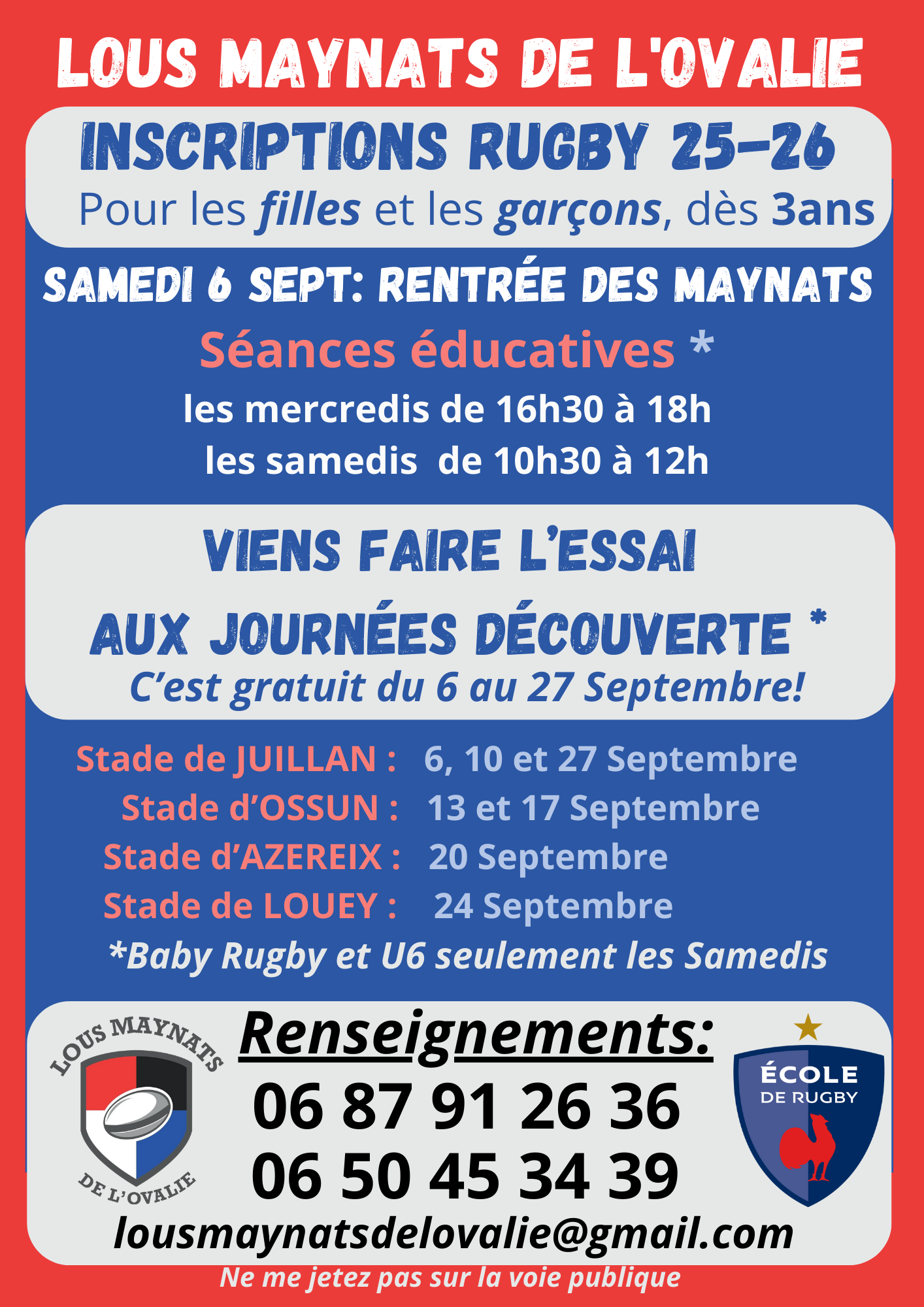 Juillan - Ville des Hautes-Pyrénées - Lous Maynats de l’Ovalie – Inscriptions Rugby