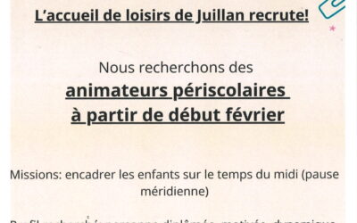 Accueil de loisirs de Juillan recrute