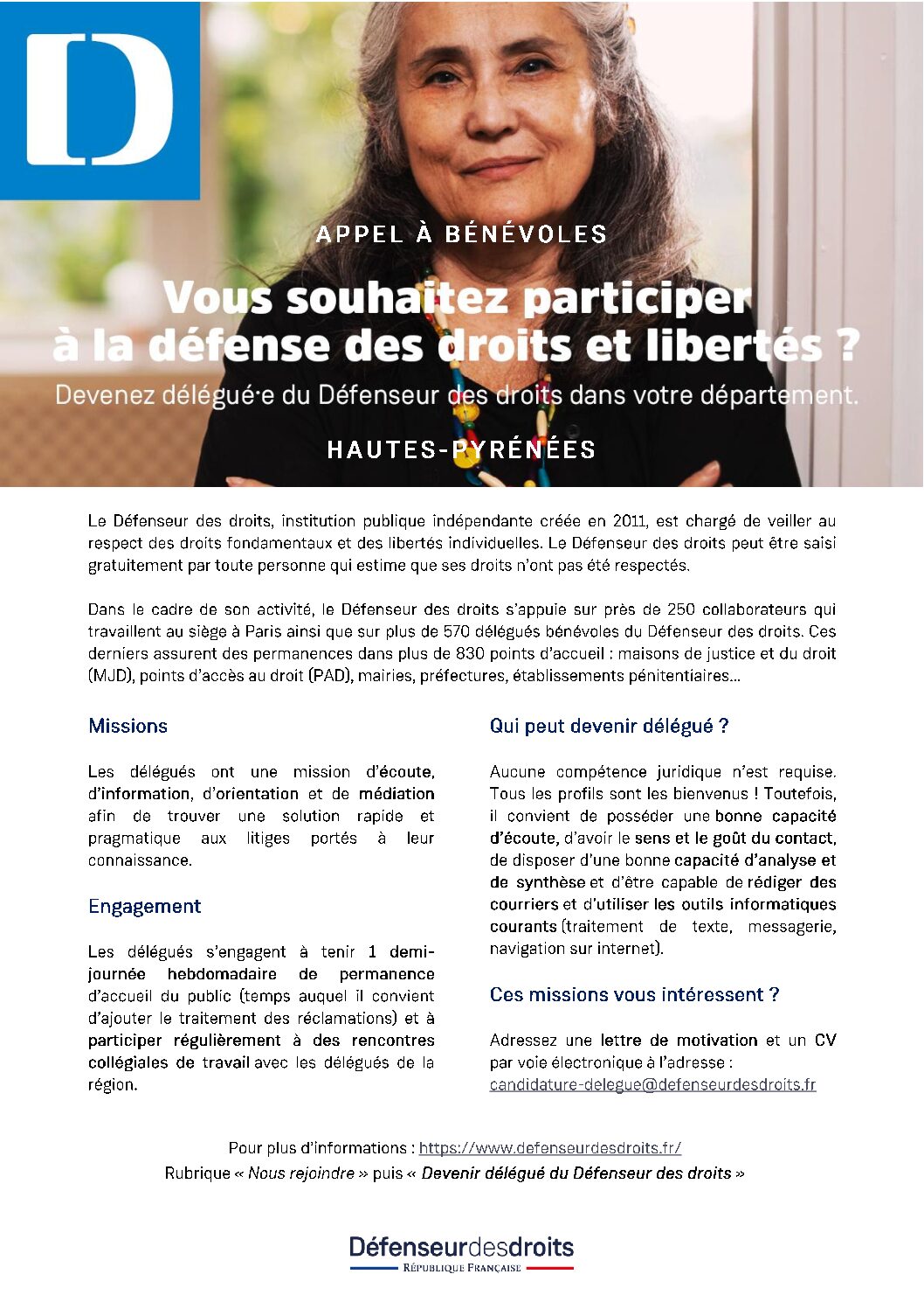 Juillan - Ville des Hautes-Pyrénées - Appel à bénévoles Défenseur des droits