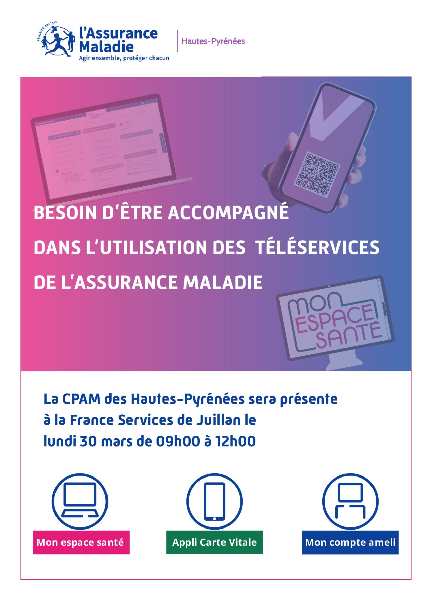 Juillan - Ville des Hautes-Pyrénées - France services – permanence CPAM – lundi 30 mars