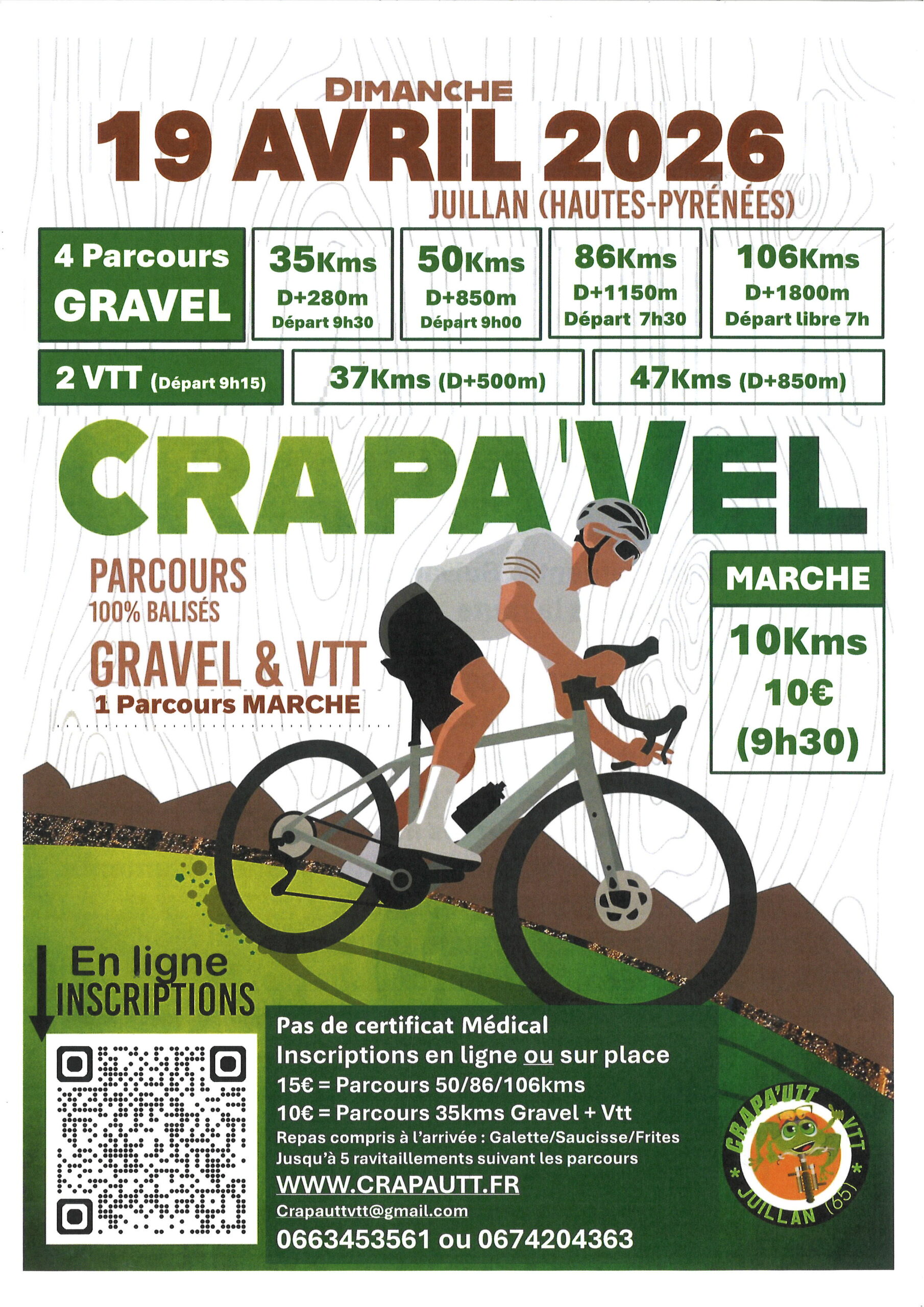 Juillan - Ville des Hautes-Pyrénées - CRAPA&rsquo;VEL – Dimanche 19 avril 2026