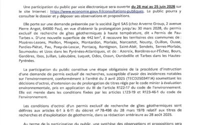 AVIS DE PARTICIPATION DU PUBLIC PAR VOIE ÉLECTRONIQUE
