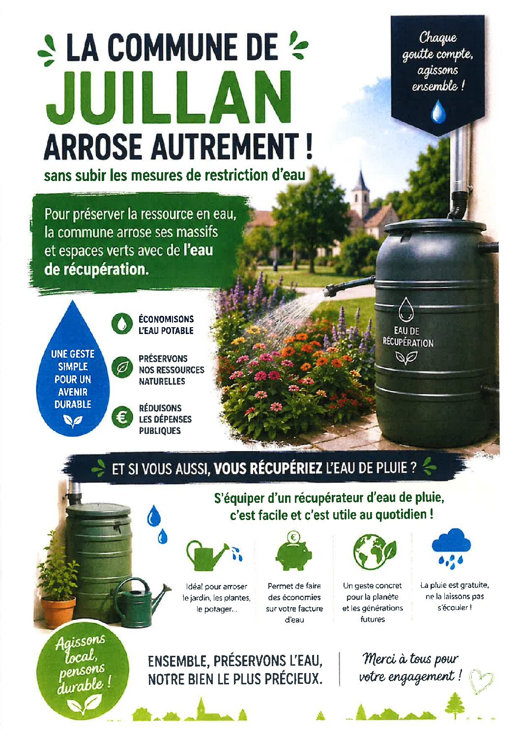 Juillan - Ville des Hautes-Pyrénées - La commune de Juillan arrose autrement