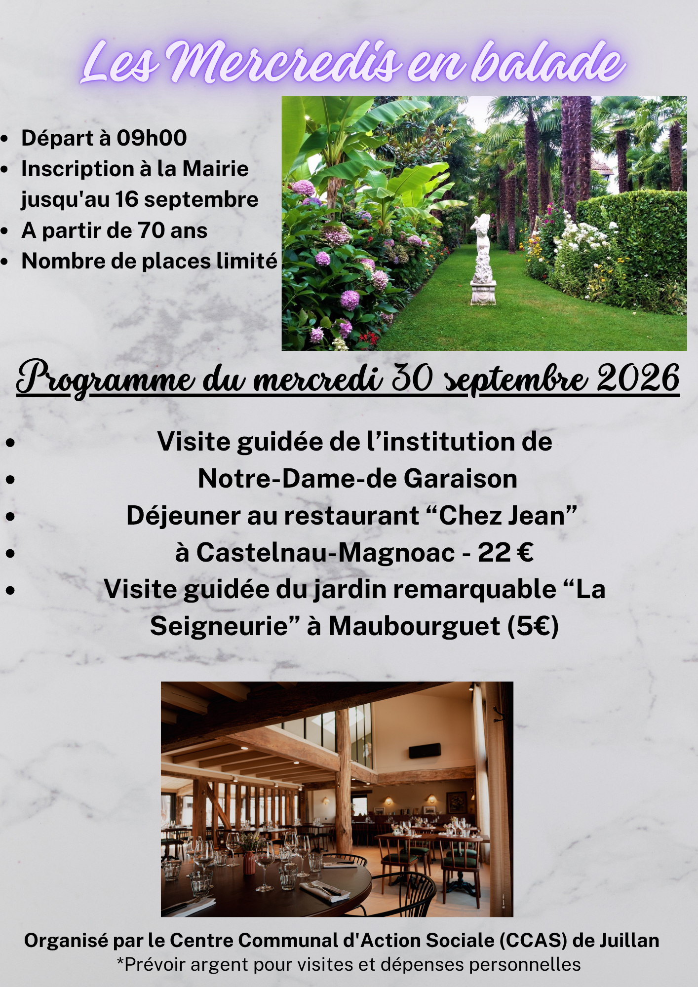 Juillan - Ville des Hautes-Pyrénées - Mercredi en balade du 30 septembre 2026
